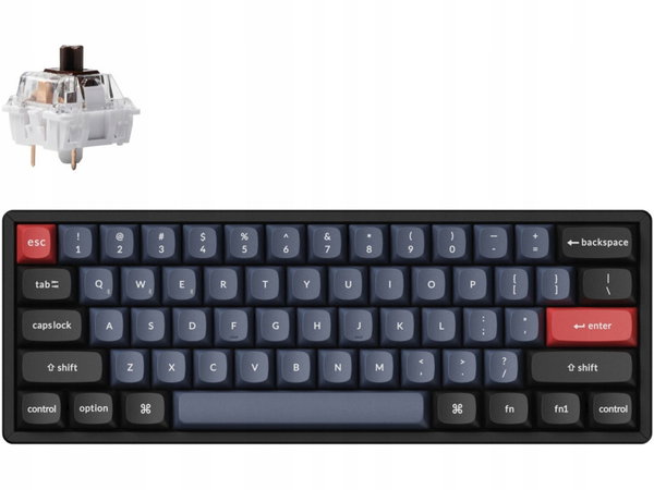 Klawiatura KEYCHRON K12P-J3 Wireless K Pro Brown RGB Czarno-niebieski