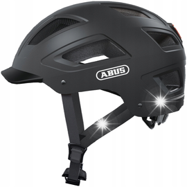 Kask rowerowy ABUS Hyban 2.0 Tytanowy Miejski z lampką (rozmiar M)