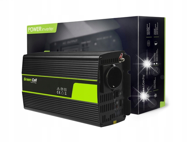 PRZETWORNICA GREEN CELL 24V NA 230V 1000W 2000W MODYFIKOWANY SINUS