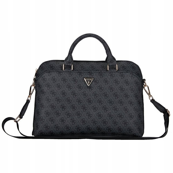 Torba GUESS 4G Zipper Pocket Triangle Logo 15 cali Czarny