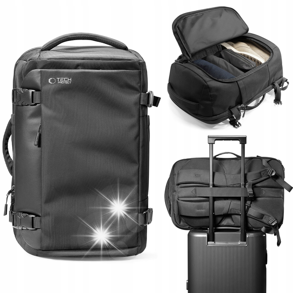 Plecak TECH-PROTECT Defender S40 Travel Laptop Backpack 28L Czarny