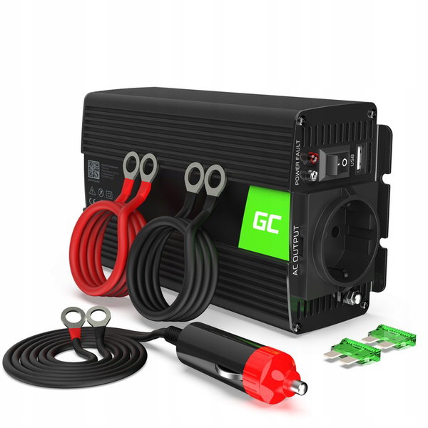 PRZETWORNICA GREEN CELL 24V NA 230V 500W 1000W CZYSTA SINUSOIDA