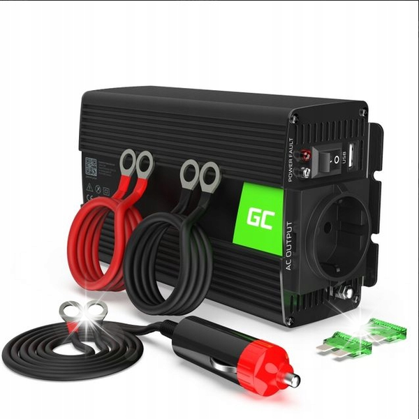 Przetwornica GREEN CELL Czysta sinusoida 12V/230V 500W/1000W