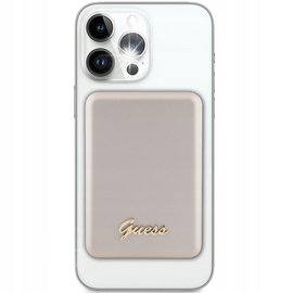 Powerbank indukcyjny GUESS Metal Script Logo MagSafe 5000 mAh Złoty