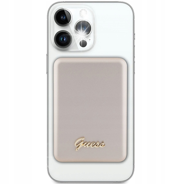 Powerbank indukcyjny GUESS Metal Script Logo MagSafe 5000 mAh Złoty