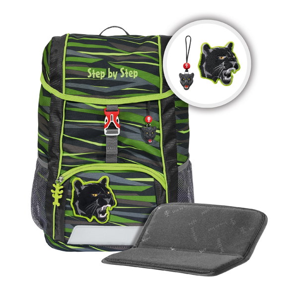 Plecak STEP BY STEP Junior Kid Wild Cat Chiko Szaro-zielony