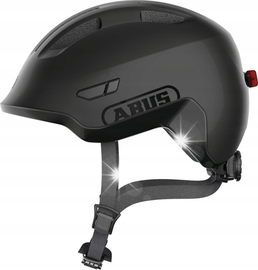 Kask rowerowy ABUS Smiley 3.0 Ace LED Velvet Czarny dla Dzieci (rozmiar S)