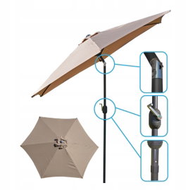Parasol ogrodowy SASKA GARDEN 1020778 Beżowy