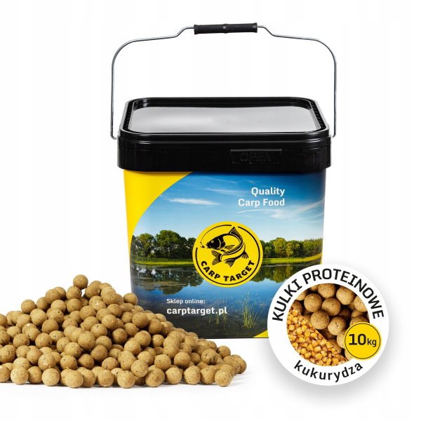 Kulki proteinowe CARP TARGET Słodka kukurydza 20 mm (10 kg) + Wiadro 17 l