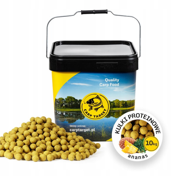 Kulki proteinowe CARP TARGET Ananas 20 mm (10 kg) + Wiadro 17 l