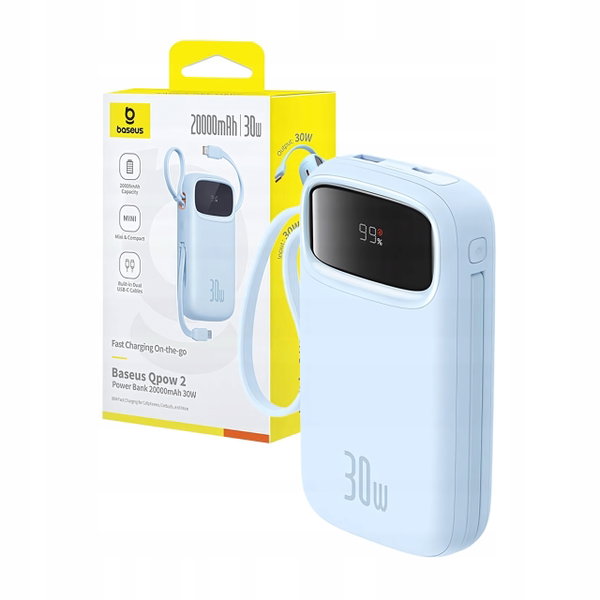 Powerbank BASEUS QPOW 2 20000 mAh 30W Niebieski