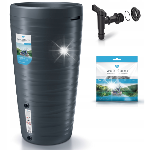 Zbiornik na deszczówkę PROSPERPLAST Maze IDMZ240-S433 240L Antracytowy