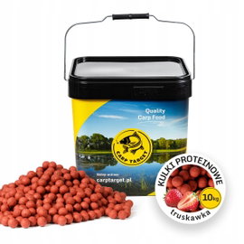 Kulki proteinowe CARP TARGET Truskawka 20 mm (10 kg) + Wiadro 17 l