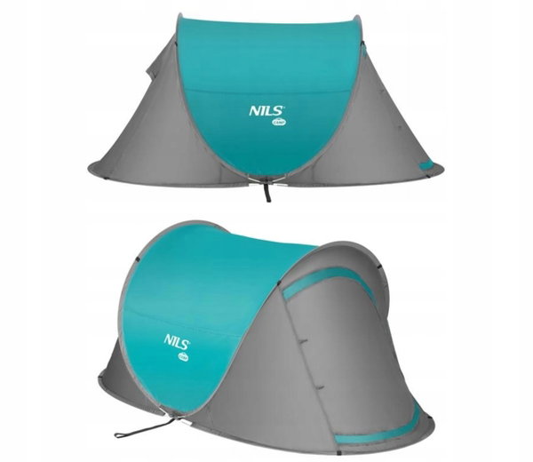 Namiot samorozkładający NILS CAMP NC3743 3-osobowy Szaro-niebieski