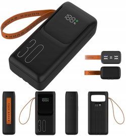 Powerbank TRACER Vouge-3 30000 mAh QC3.0 20W + PD 22.5W Czarny