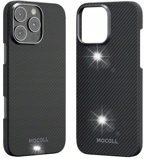 Etui MOCOLL Bulletproof Aramid Fiber Magnetic do Apple iPhone 16 Pro Czarny