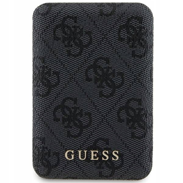 Powerbank GUESS 4G Leather Metal Logo 5000 mAh 15W Czarny