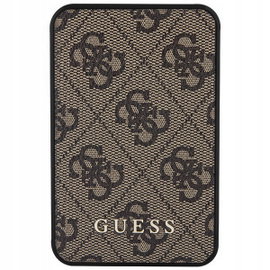 Powerbank GUESS 4G Leather Metal Logo 5000 mAh 15W Brązowy