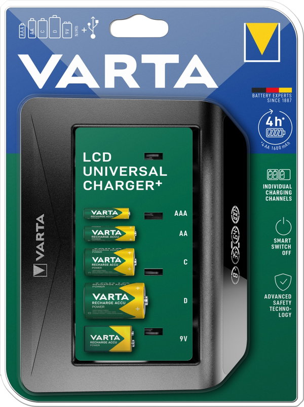 Ładowarka VARTA LCD Universal+ AA,AAA,C,D,9V
