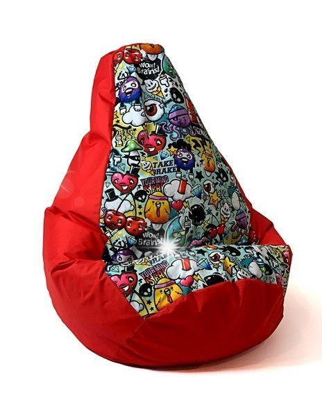 Pufa worek GO GIFT Graffiti Czerwony L 105 x 80 cm