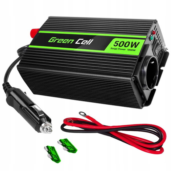 Przetwornica GREEN CELL 12V na 230V 500W/1000W