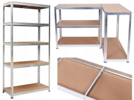 Regał magazynowy GOCKOWIAK 150 x 75 x 30 cm Srebrny