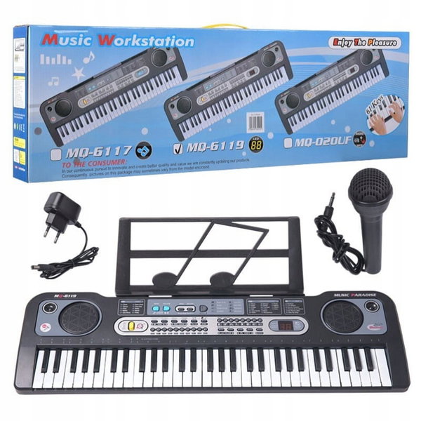 Keyboard MQ 6119 z mikrofonem dla dzieci Czarny