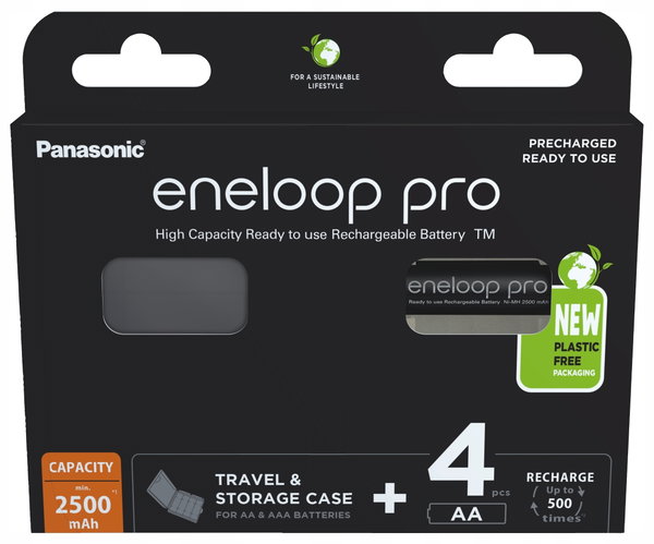 Akumulatorki AA 2500 mAh PANASONIC Eneoop Pro (4 szt.) + pudełko