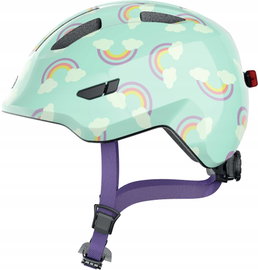 Kask rowerowy ABUS Smiley 3.0 LED Rainbow Niebiesko-zielony dla Dzieci r. S