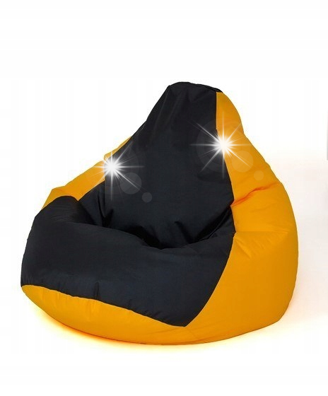 Pufa worek GO GIFT Grusza Czarno-żółty L 105 x 80 cm