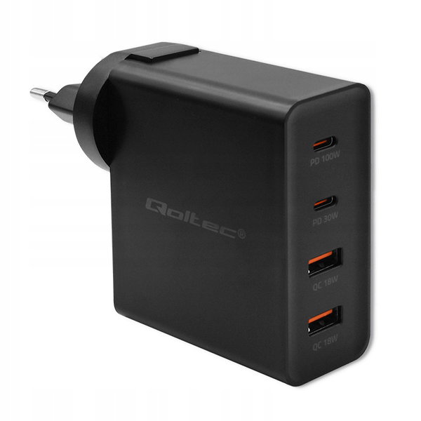Ładowarka sieciowa QOLTEC GaN Power Pro PD 130W Czarny