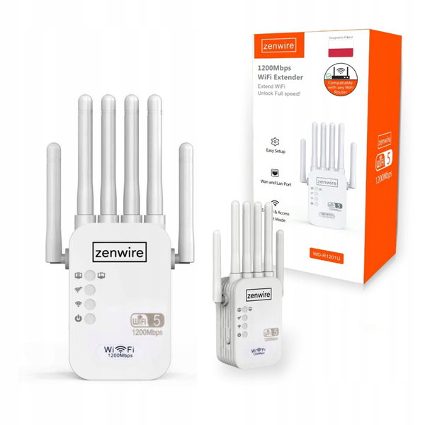 Wzmacniacz sieci ZENWIRE WD-R1201U 2.4 / 5 GHz, Wi-Fi 5 (802.11 a/b/g/n/ac)
