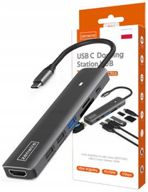 Hub ZENWIRE HS-HC703 USB Typu C, Szary