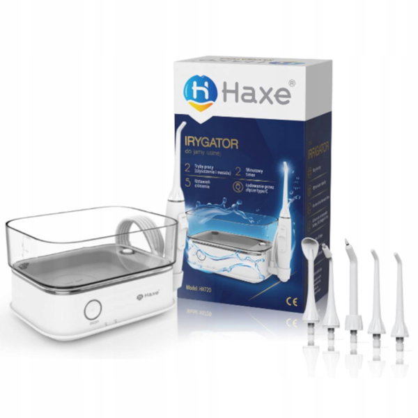 Irygator HAXE HX720 Timer Masaż 6 Końcówek Biały