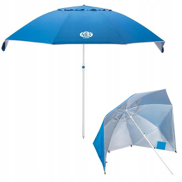 Parasol plażowy NILS CAMP XL NC7822 220 cm Niebieski
