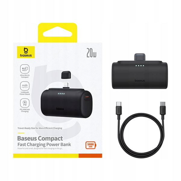 Powerbank BASEUS Compact Lightning Edition 5000mAh 20W Czarny