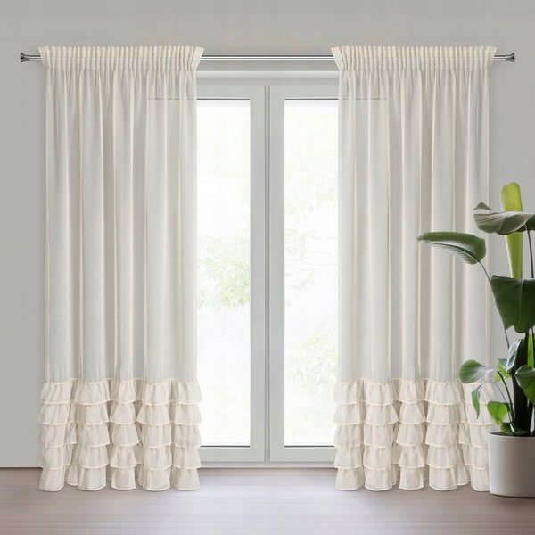 Firana gotowa EUROFIRANY Carli 140 x 270 cm Beżowy