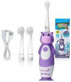 Szczoteczka soniczna BRUSH-BABY WildOnes Hipopotam fioletowa wiek 0+