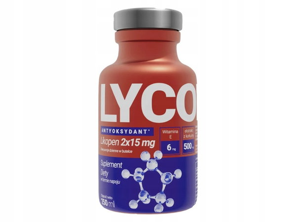 Napój LYCOPEN Antyoxidant Drink Witamina E + Kurkuma (15 x 250 ml)