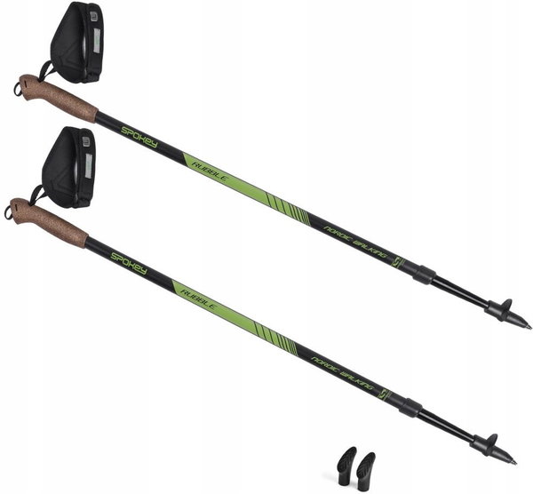 Kijki do nordic walking SPOKEY Rubble (105 - 135 cm) Czarno-zielony