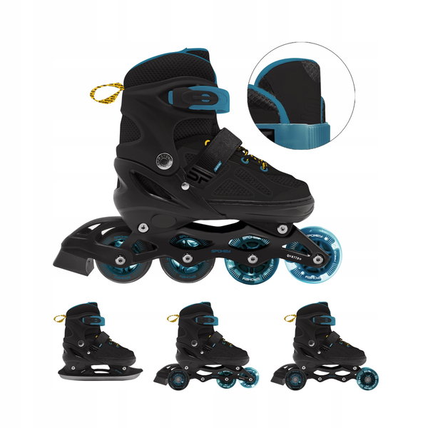 Łyżworolki SPOKEY Quattro 4w1 (rozmiar 34-37) Czarno-niebieski