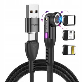 Kabel USB/USB-C - USB-C/Micro-USB/Lightning STATIK 360 Pro 3w1 Magnetyczny