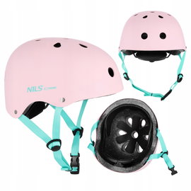 Kask NILS EXTREME MTW001-1 Różowo-turkusowy (rozmiar M)