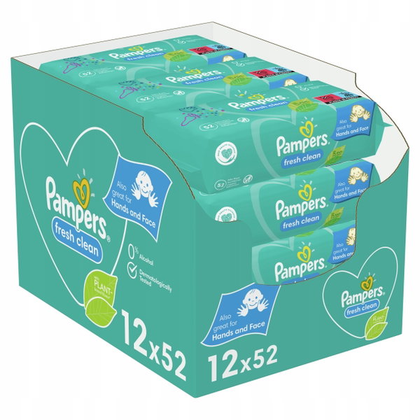 Chusteczki nawilżane PAMPERS Fresh Clean 12 X 52 SZT