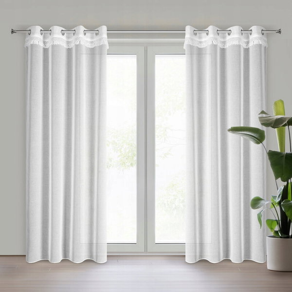 Firana gotowa EUROFIRANY Kira 1 140 x 250 cm Biały