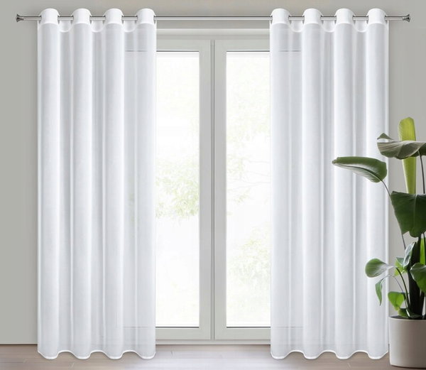 Firana gotowa EUROFIRANY Tina 140 x 270 cm Biały