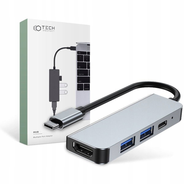 Stacja dokująca TECH-PROTECT V2-Hub 4w1 Szary