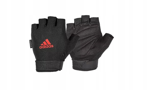 Rękawice treningowe ADIDAS Essential Adjustable (rozmiar S) Czarno-czerwony