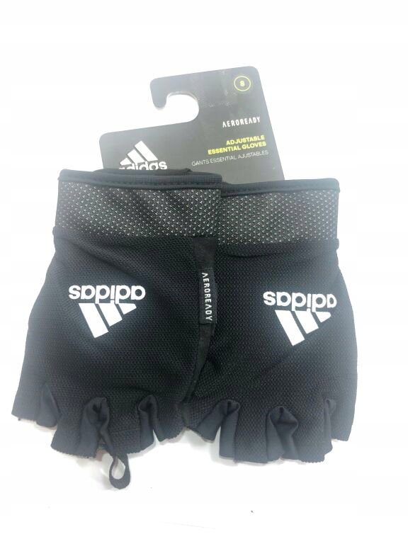 Rękawice treningowe ADIDAS Essential Adjustable (rozmiar S) Czarno-biały