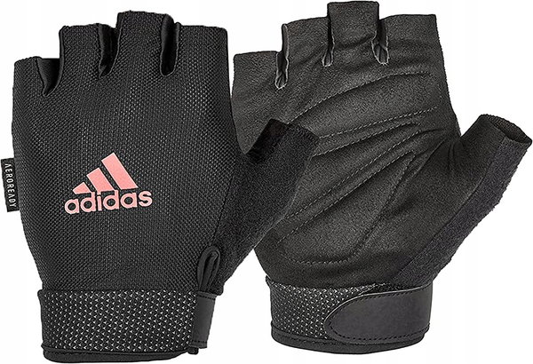Rękawice treningowe ADIDAS Essential Adjustable (rozmiar L) Czarno-czerwony